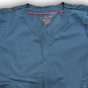 #6 Healing Hands Purple Label XL Women's Healthcare Scrub Top in Royal Blue